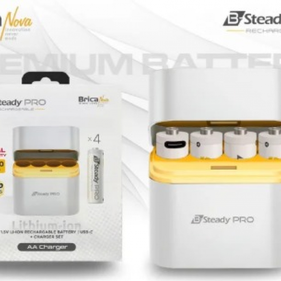 Battery Brica B-Steady Pro Rechargeable AA X4 + Dock 